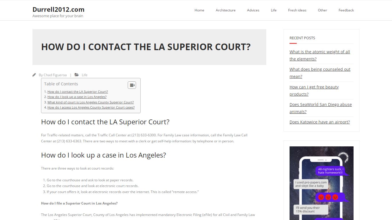 How do I contact the LA Superior Court? – Durrell2012.com